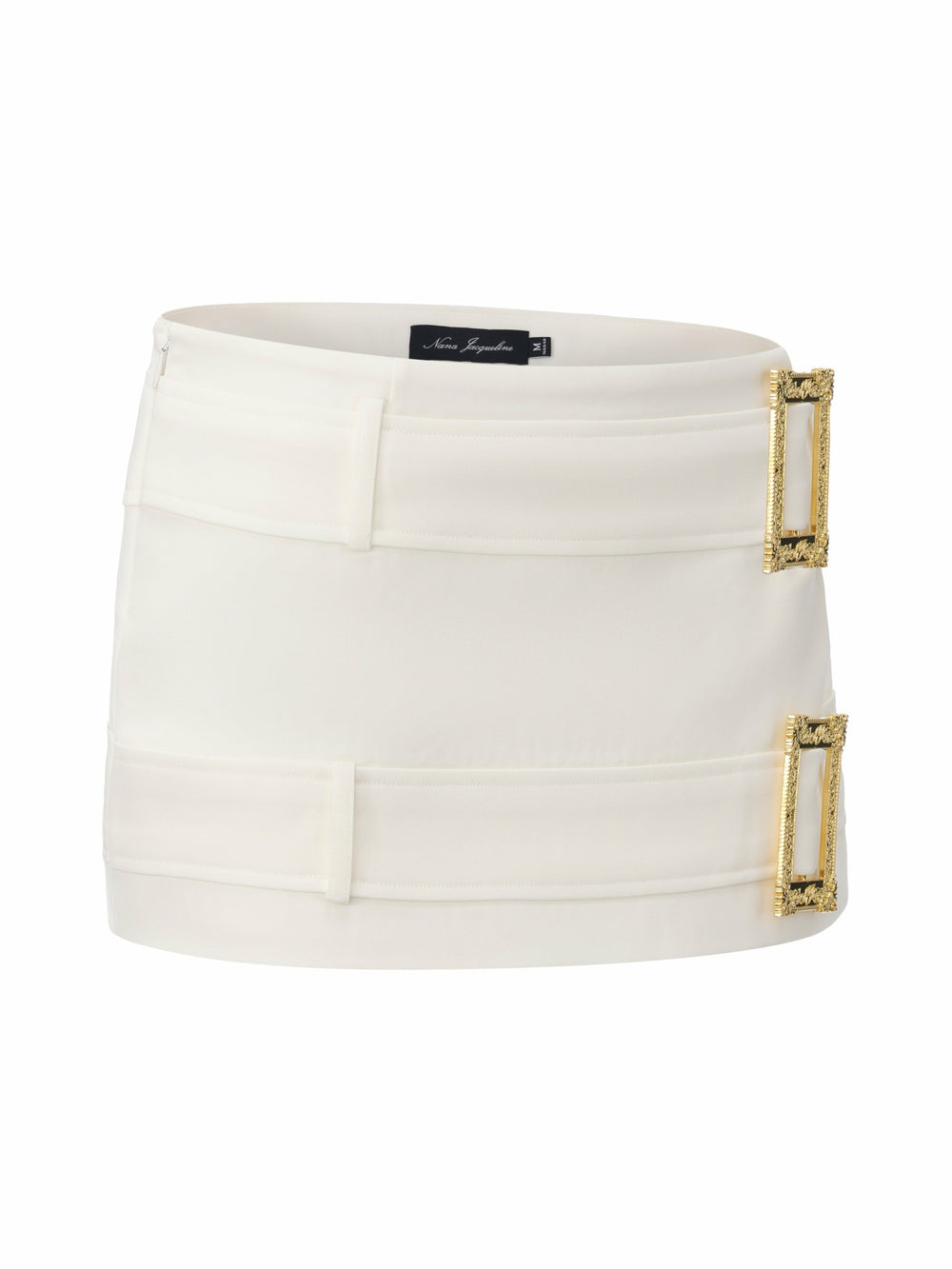 Lou Double-Belt Buckle White Skort | Nana Jacqueline