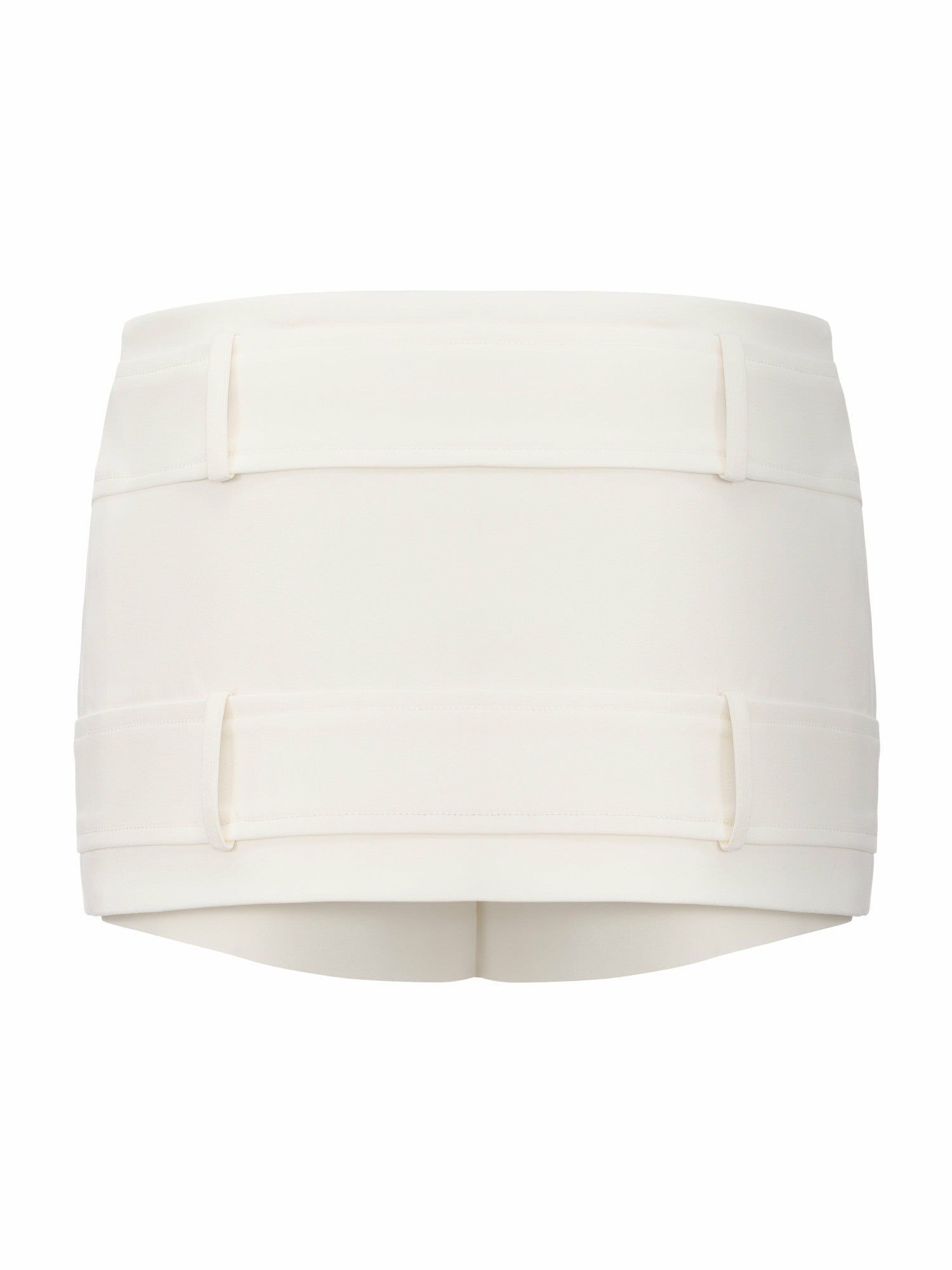 Lou Double-Belt Buckle White Skort | Nana Jacqueline