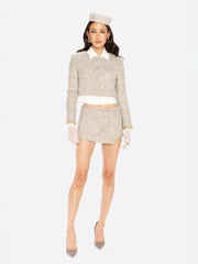 Francesca Mini Skirt: Gray Mini Skirt for Brunch | Nana Jacqueline