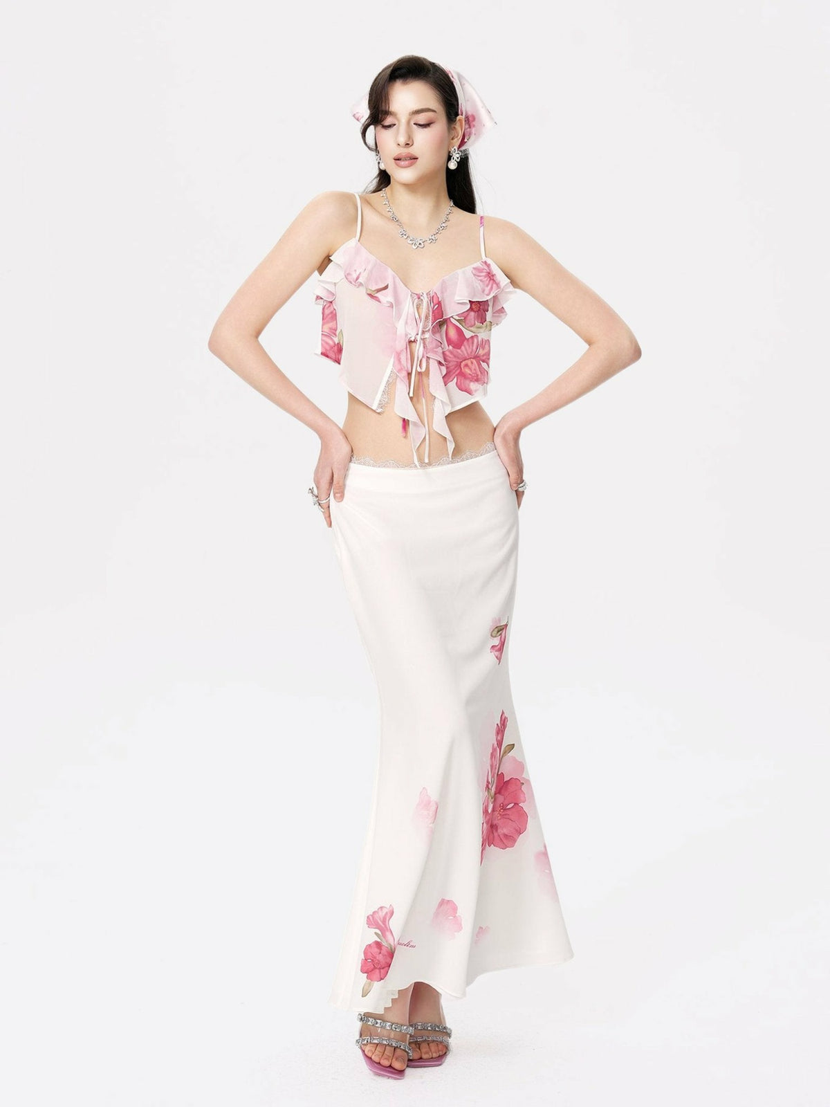 Vivienne Skirt: Pink Maxi Skirt for Garden Party | Nana Jacqueline