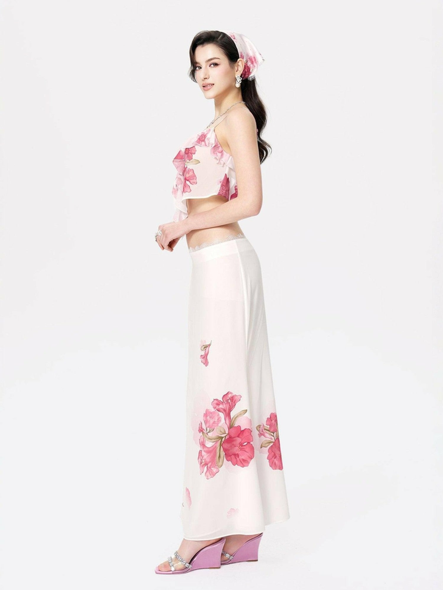 Vivienne Skirt: Pink Maxi Skirt for Garden Party | Nana Jacqueline