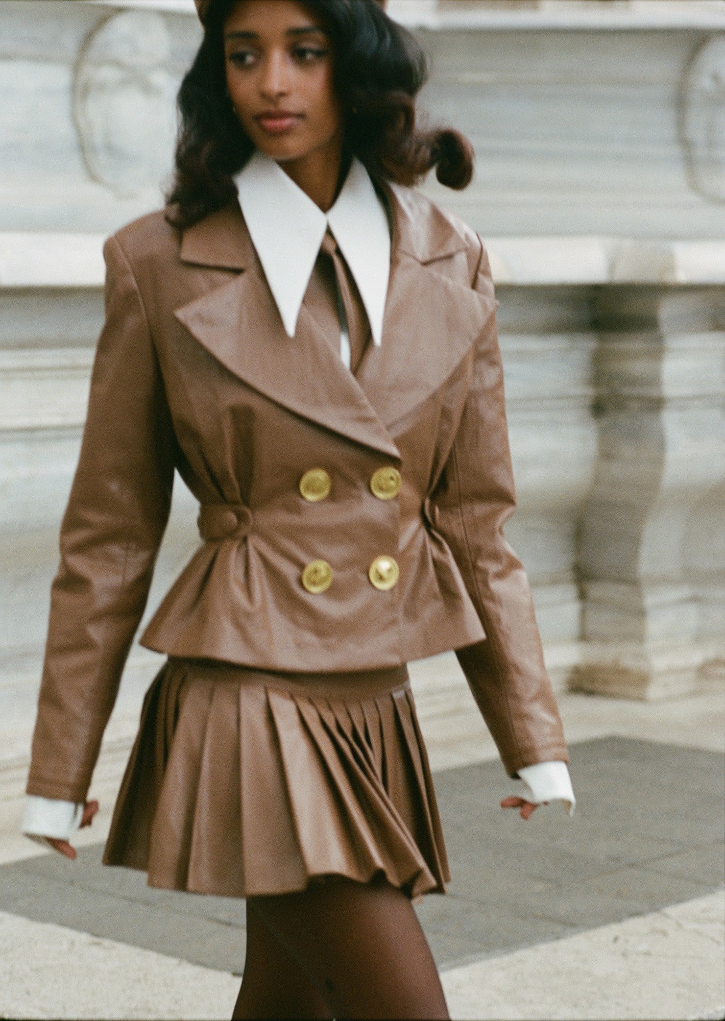 Gina Skirt: Brown Mini Skirt for Date Night | Nana Jacqueline
