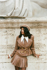 Gina Skirt: Brown Mini Skirt for Date Night | Nana Jacqueline
