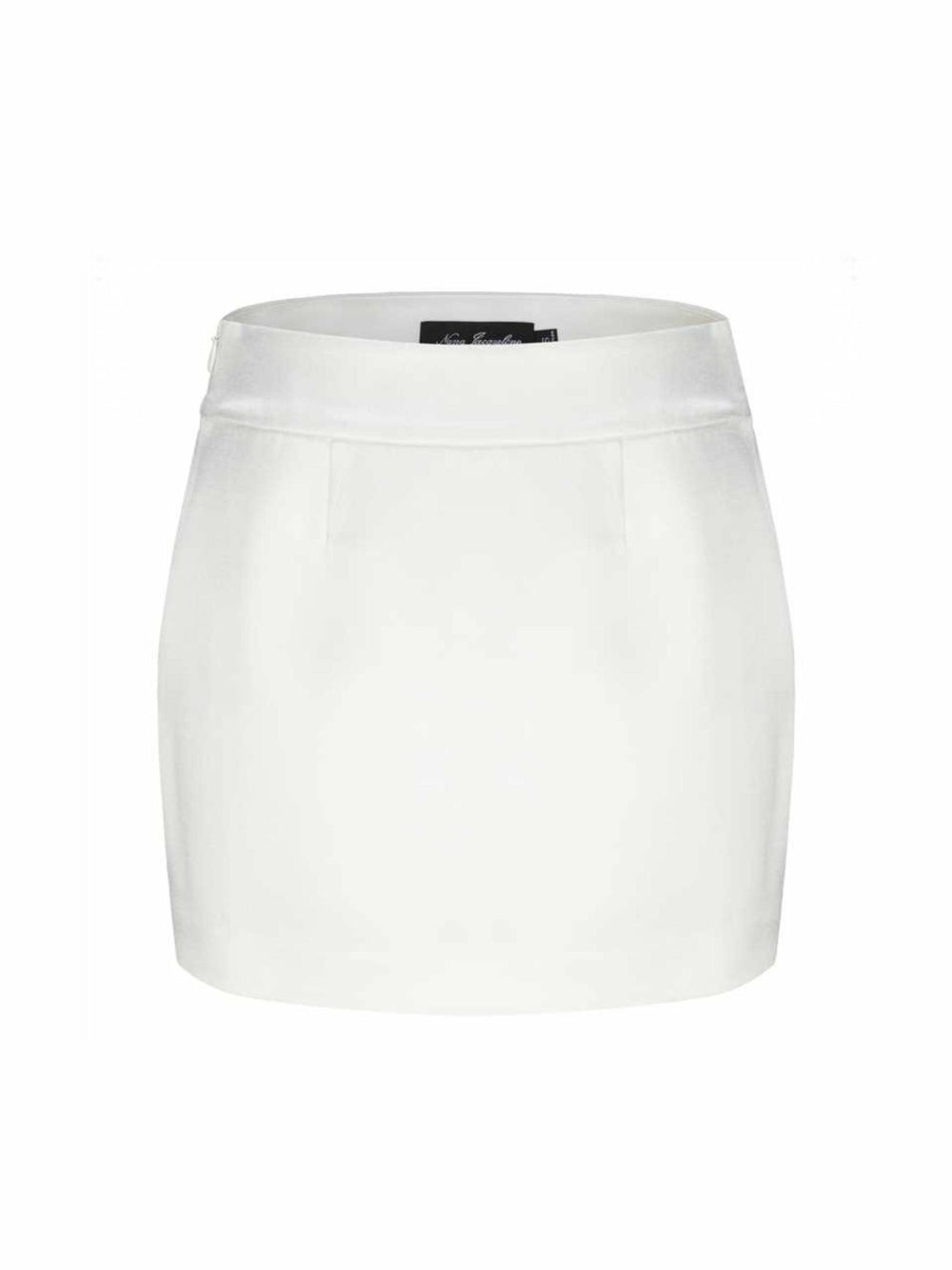 Emilia Satin Skirt: White Mini Skirt for Engagement Party | Nana Jacqueline