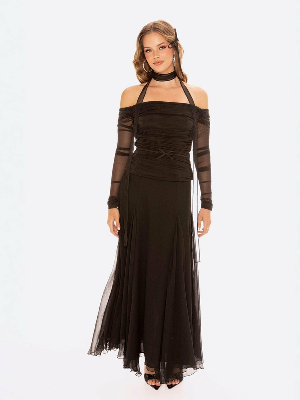 Valencia Skirt: Black Maxi Skirt for Cocktail Party | Nana Jacqueline