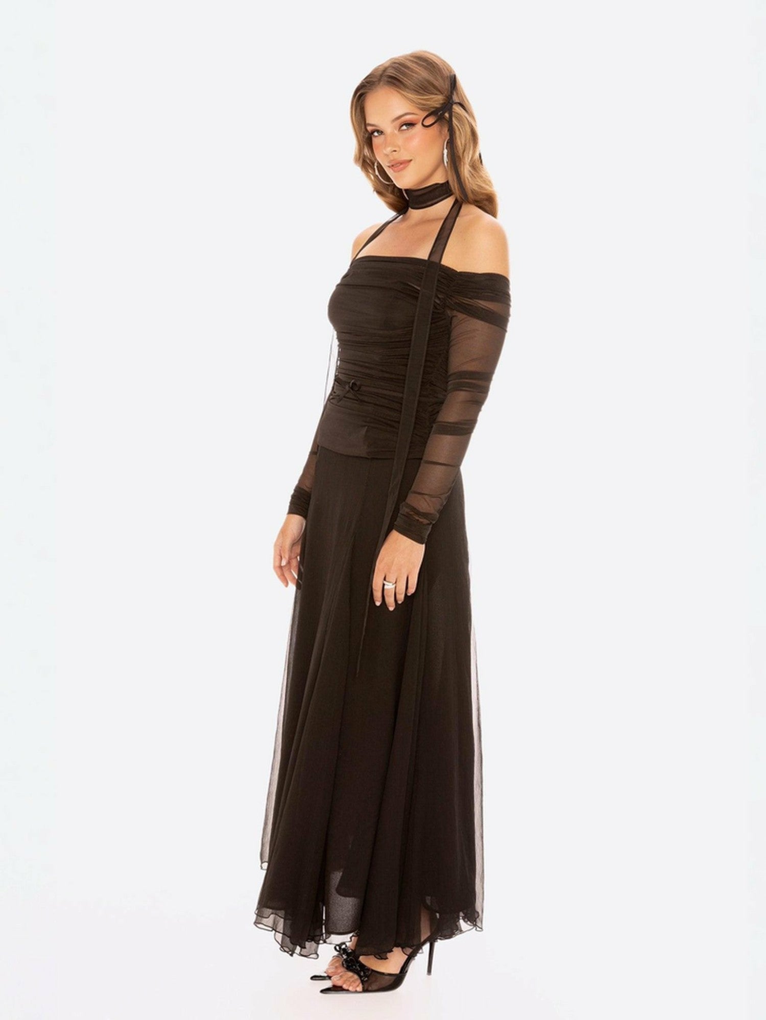 Valencia Skirt: Black Maxi Skirt for Cocktail Party | Nana Jacqueline