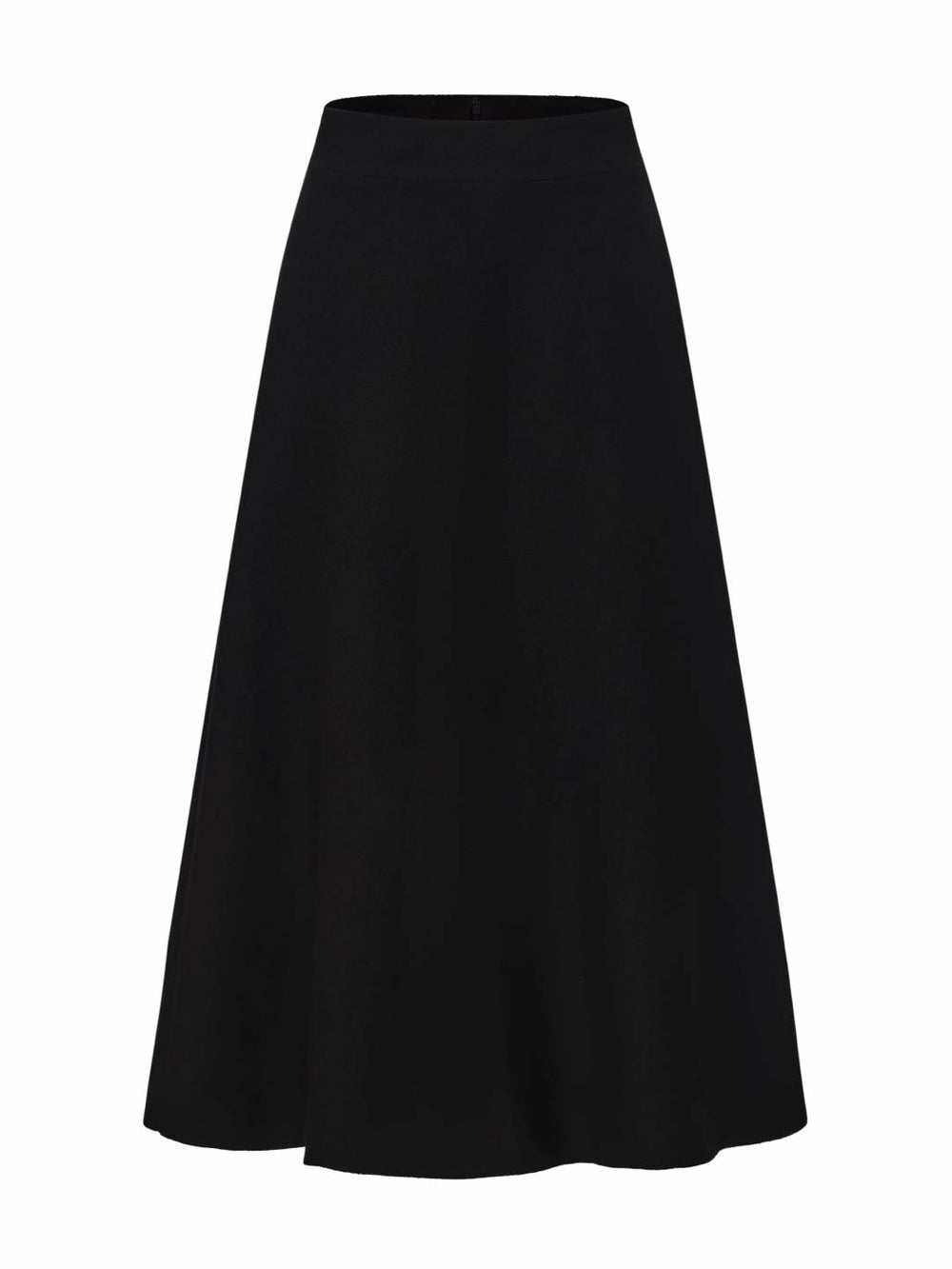Natalia Tailored A-Line Black Midi Skirt: Black Midi Skirt for Cocktail Party | Nana Jacqueline