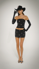 Rosana Embroidered Skirt: Black Mini Skirt for Date Night | Nana Jacqueline