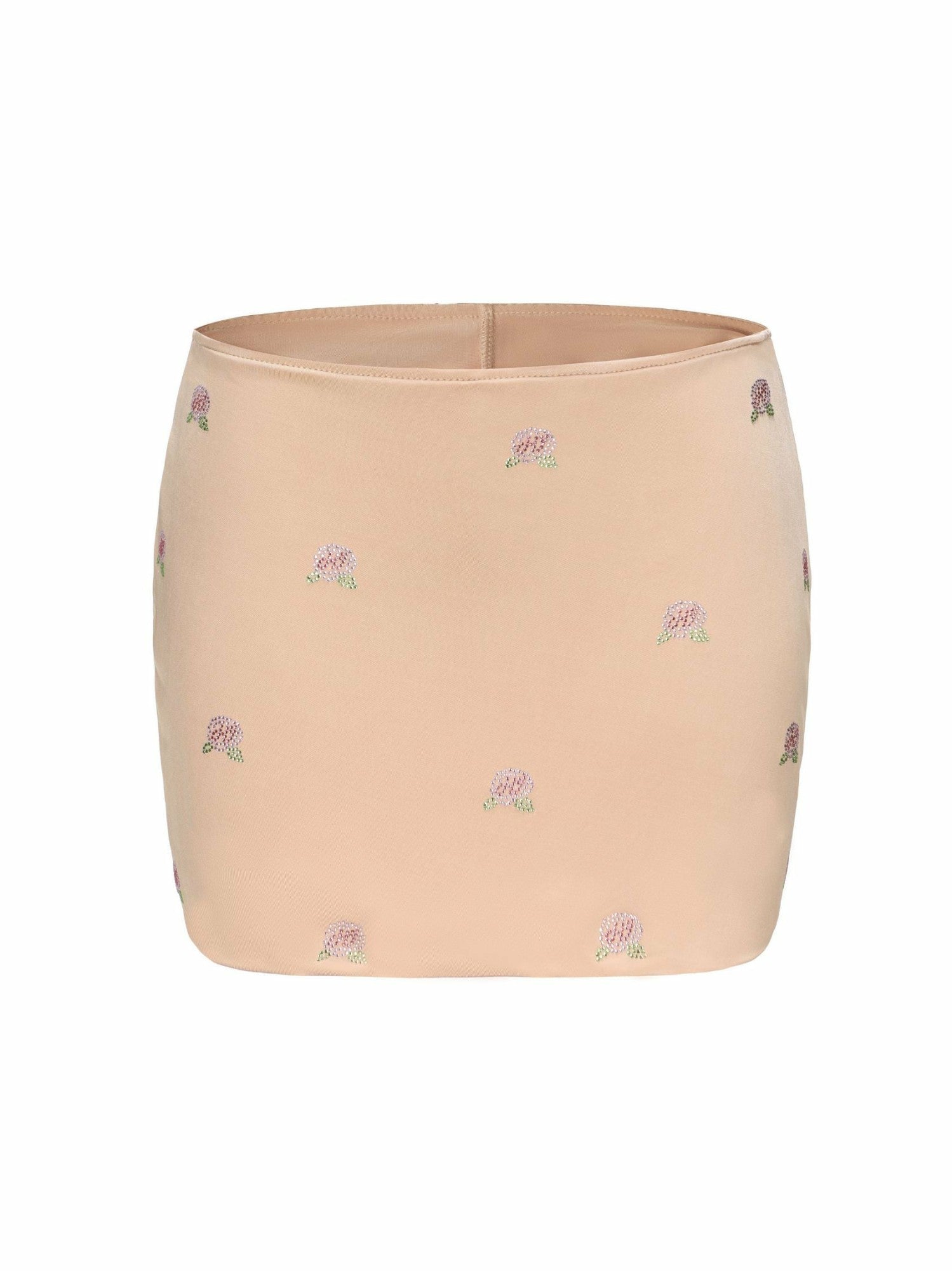 Rosana Embroidered Skirt: Tan Mini Skirt for Date Night | Nana Jacqueline