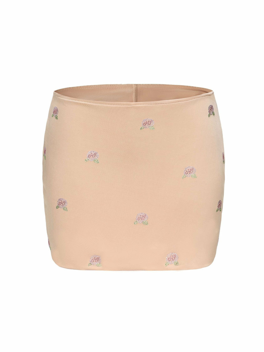 Rosana Embroidered Skirt: Tan Mini Skirt for Date Night | Nana Jacqueline