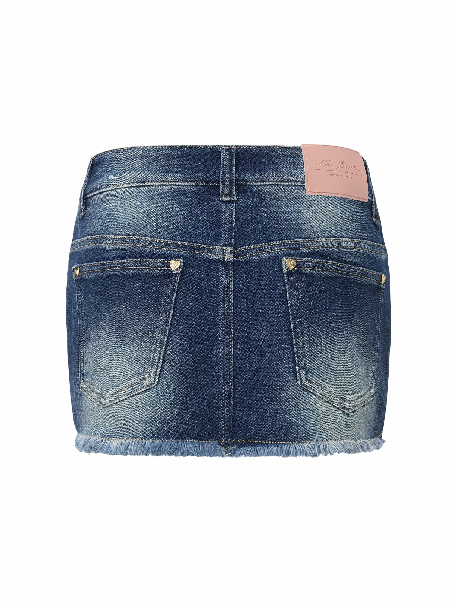 Dark Blue Low-Rise Stretch Denim Mini Skirt | Nana Jacqueline