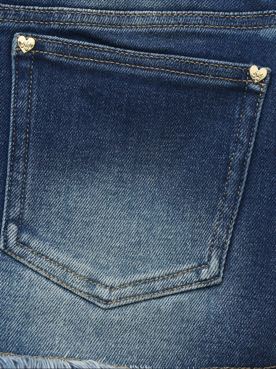 Dark Blue Low-Rise Stretch Denim Mini Skirt | Nana Jacqueline