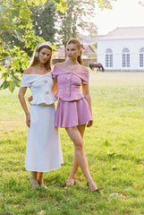 Blakely Skirt: Pink Mini Skirt for Garden Party | Nana Jacqueline