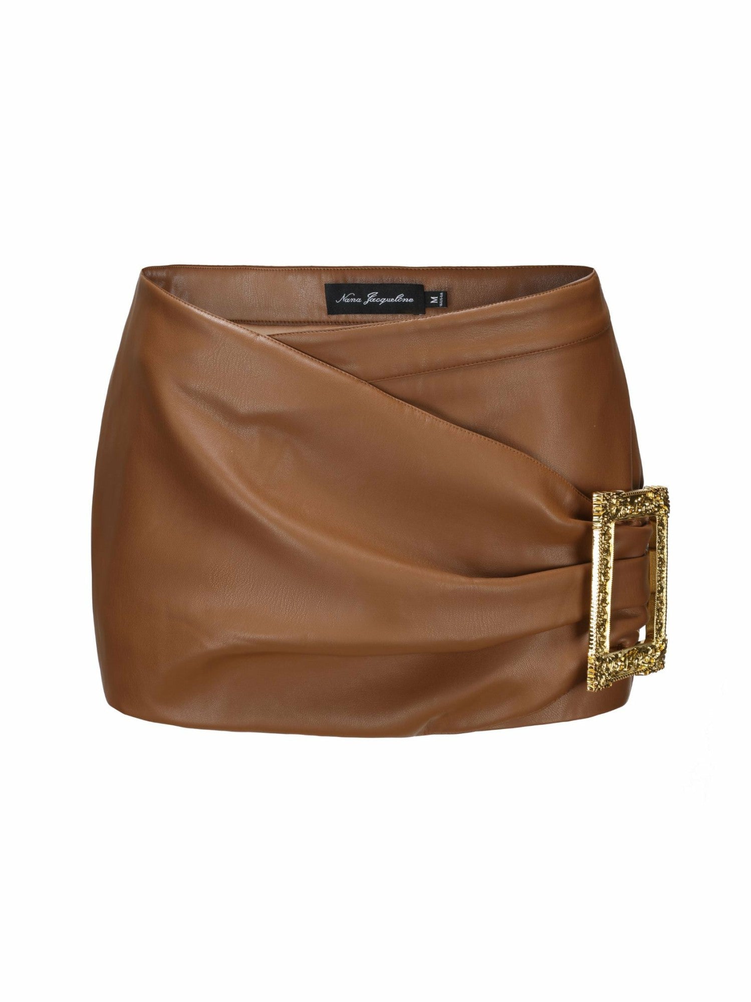 Miranda Leather Mini Skirt: Brown Mini Skirt for Girls' Night Out | Nana Jacqueline