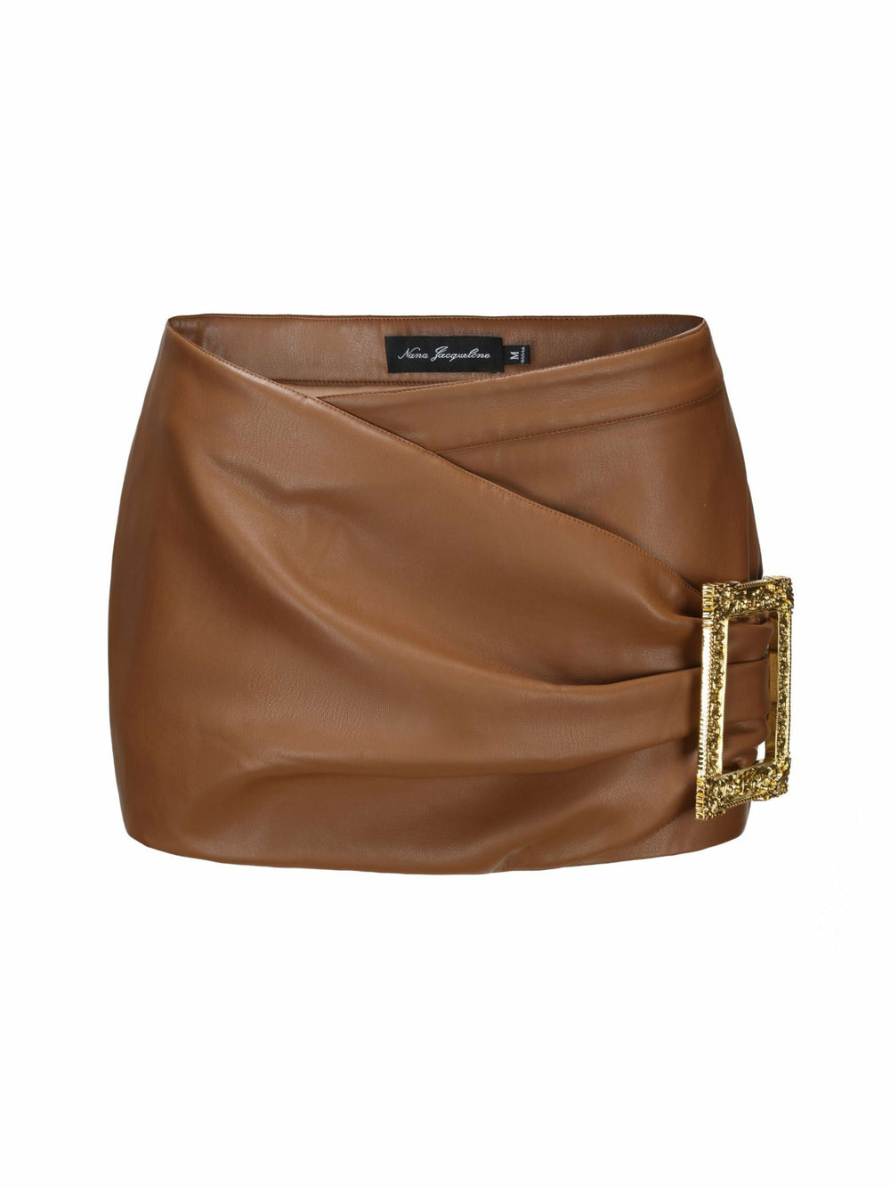 Miranda Leather Mini Skirt: Brown Mini Skirt for Girls' Night Out | Nana Jacqueline