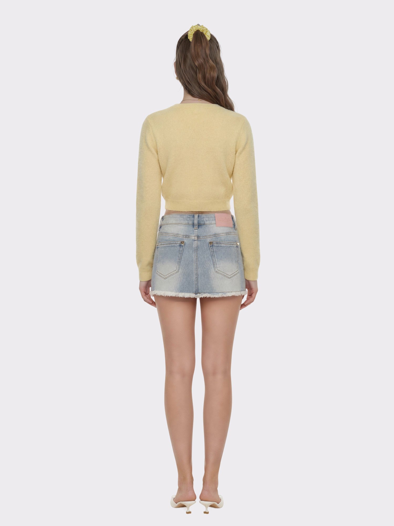 Light Blue Low-Rise Stretch Denim Mini Skirt | Nana Jacqueline