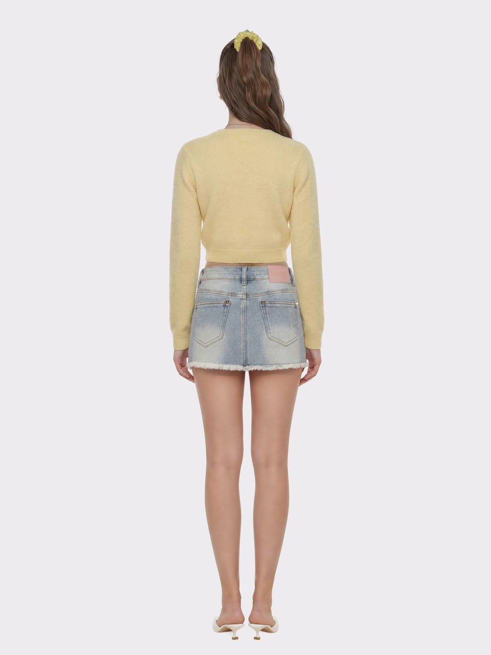 Light Blue Low-Rise Stretch Denim Mini Skirt | Nana Jacqueline