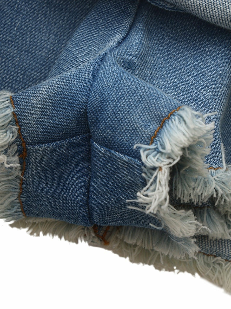 Light Blue Low-Rise Stretch Denim Mini Skirt | Nana Jacqueline