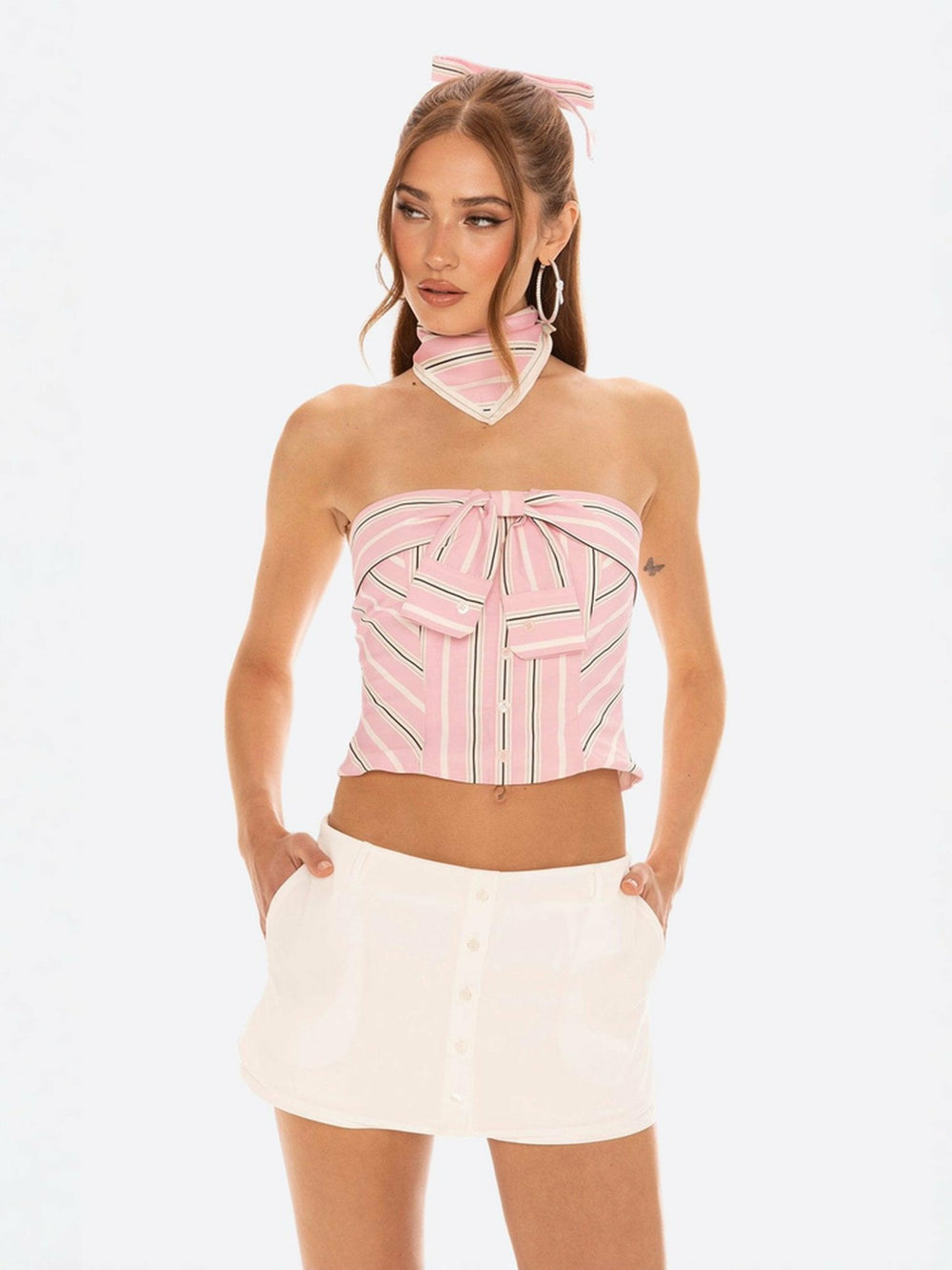 Bridget Skirt: White Mini Skirt for Country Club Brunch | Nana Jacqueline