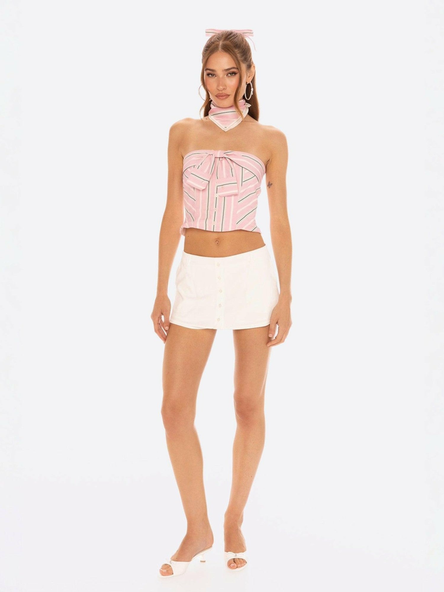 Bridget Skirt: White Mini Skirt for Country Club Brunch | Nana Jacqueline