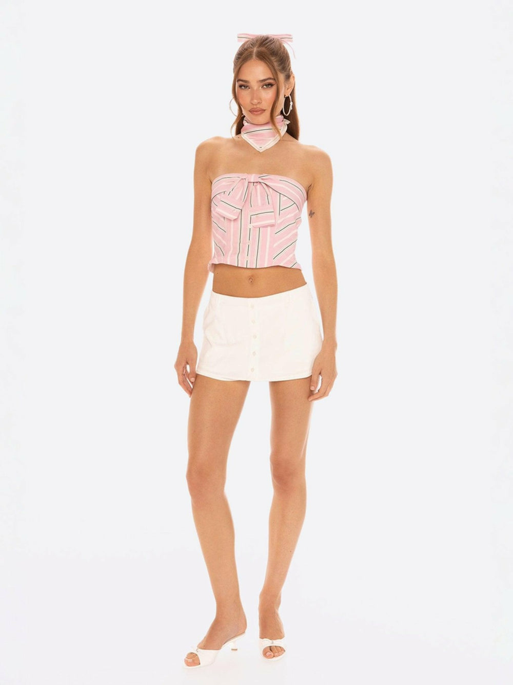 Bridget Skirt: White Mini Skirt for Country Club Brunch | Nana Jacqueline