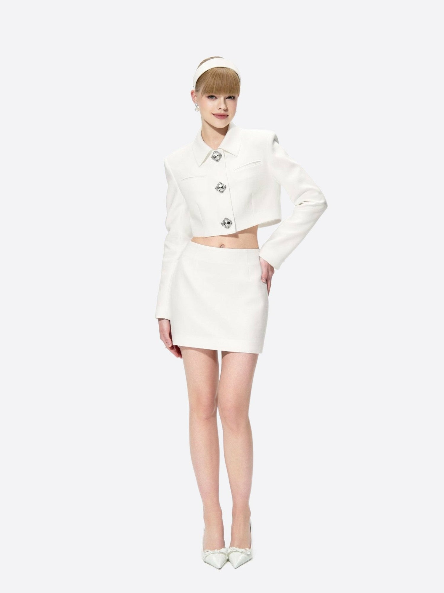 Vanessa Skirt: White Mini Skirt for Bridal Shower | Nana Jacqueline