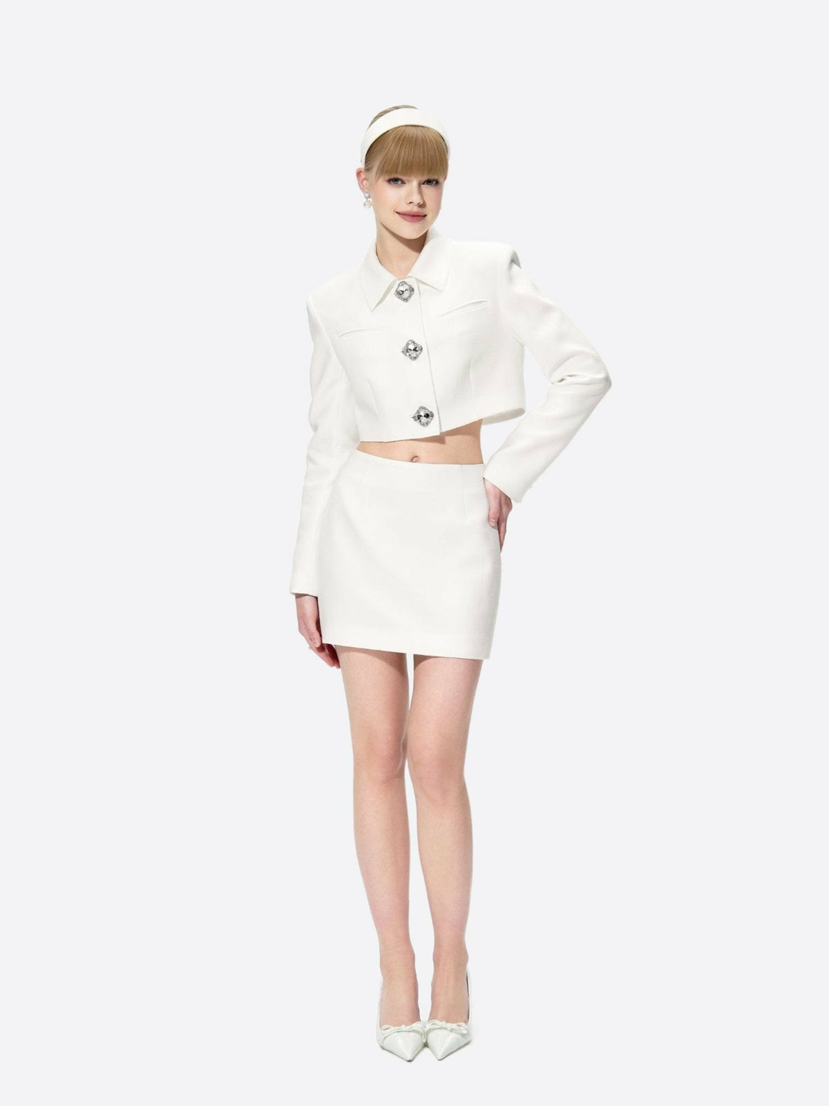 Vanessa Skirt: White Mini Skirt for Bridal Shower | Nana Jacqueline