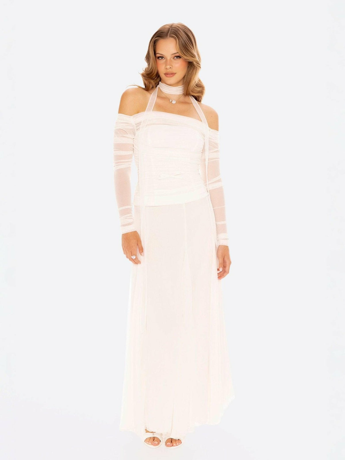 Valencia Skirt: White Maxi Skirt for Bridal Shower | Nana Jacqueline
