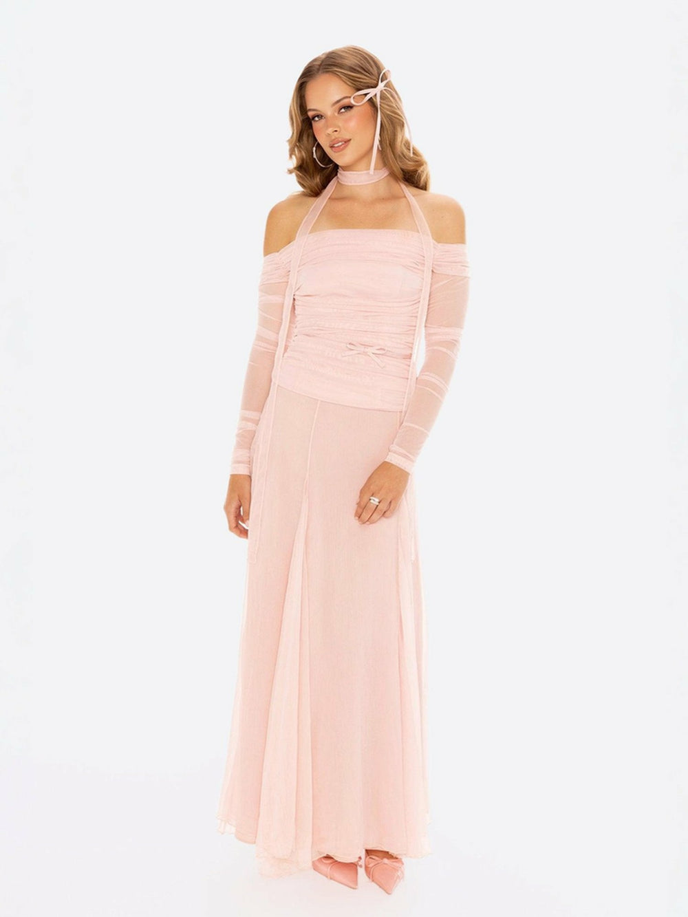 Valencia Skirt: Pink Maxi Skirt for Garden Party | Nana Jacqueline