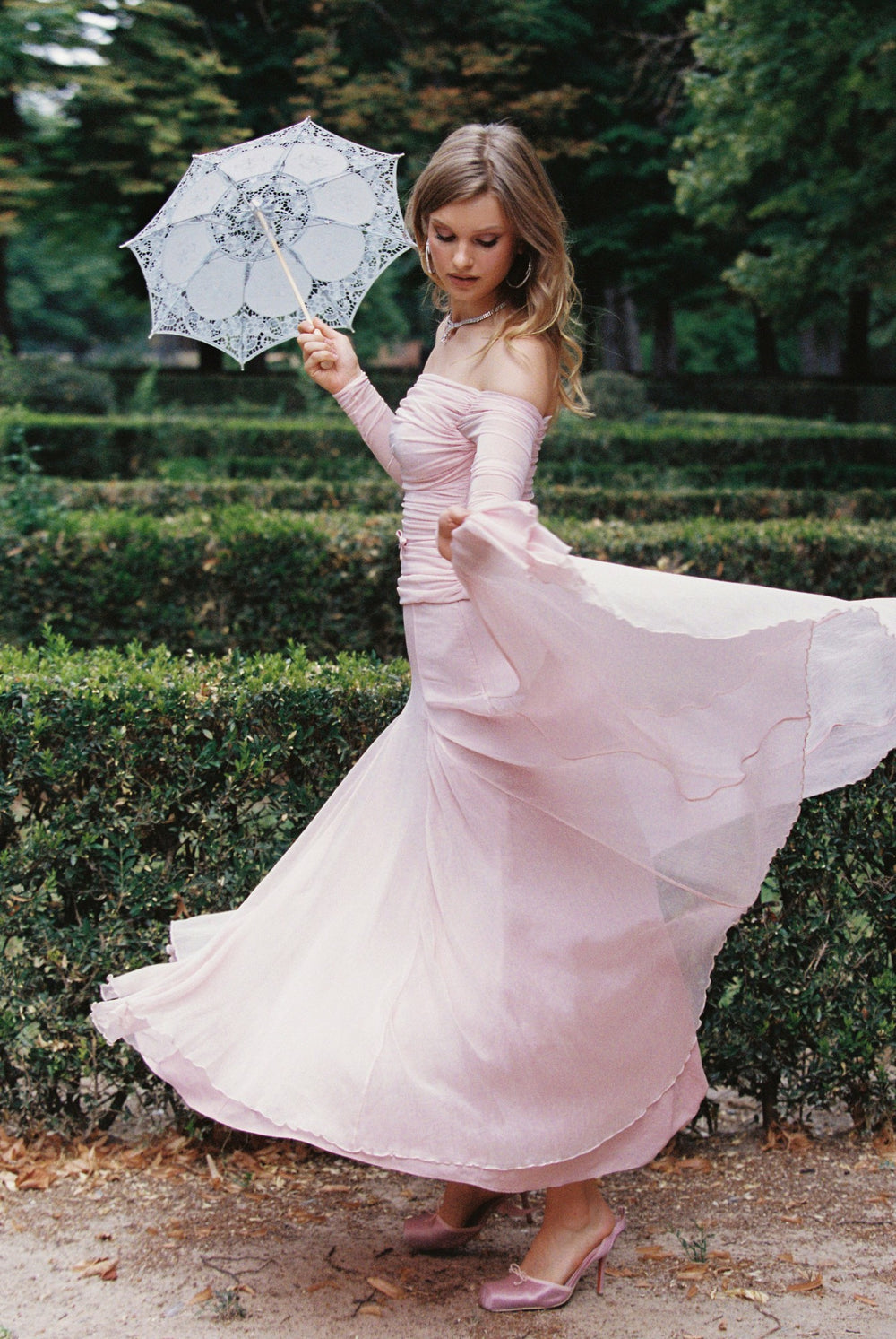 Valencia Skirt: Pink Maxi Skirt for Garden Party | Nana Jacqueline