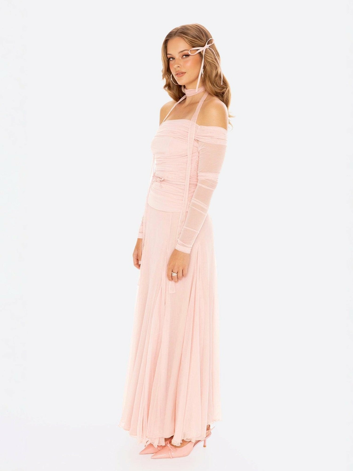 Valencia Skirt: Pink Maxi Skirt for Garden Party | Nana Jacqueline