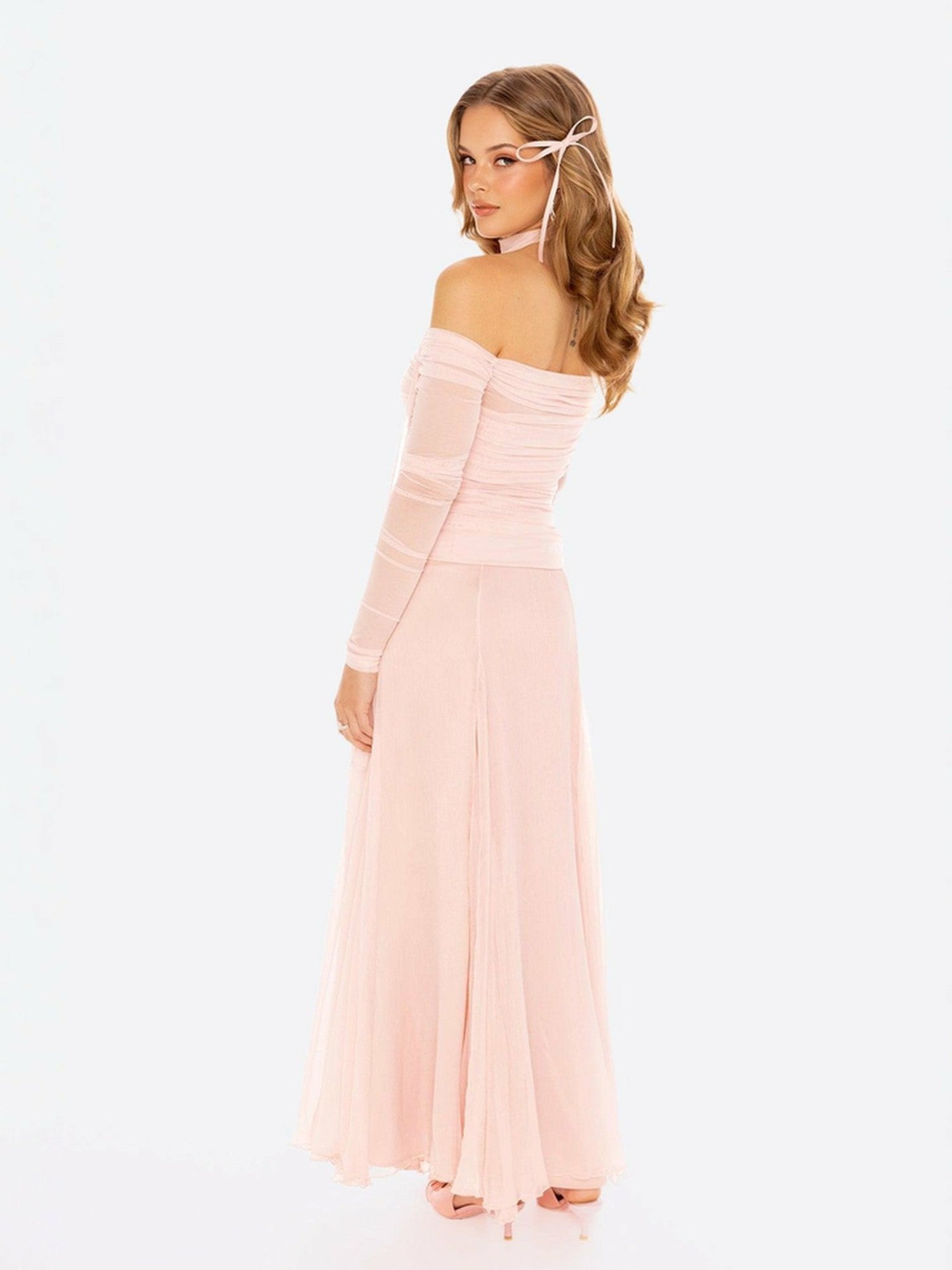 Valencia Skirt: Pink Maxi Skirt for Garden Party | Nana Jacqueline