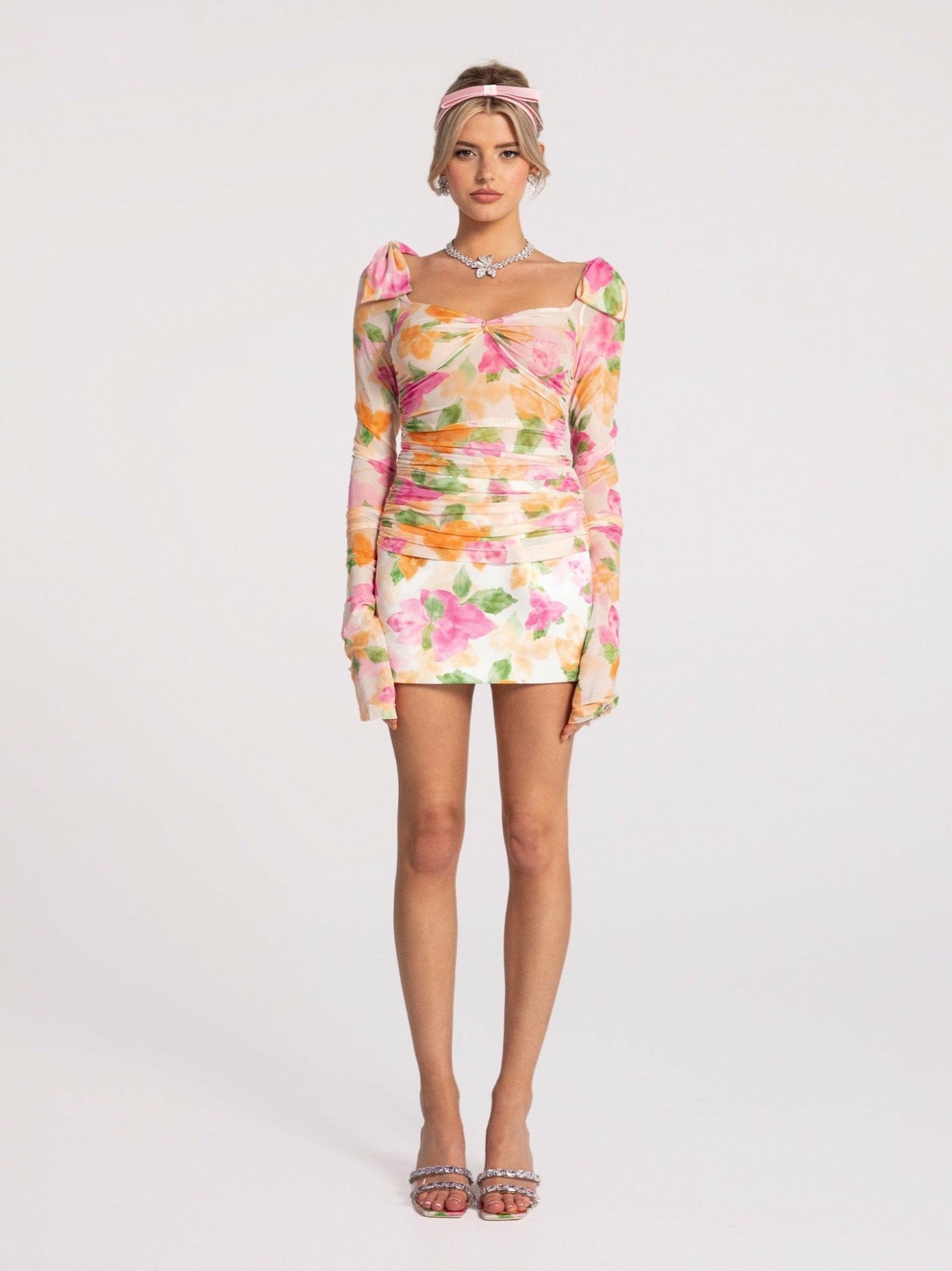 Emilia Satin Skirt: Floral Mini Skirt for Birthday Celebration | Nana Jacqueline