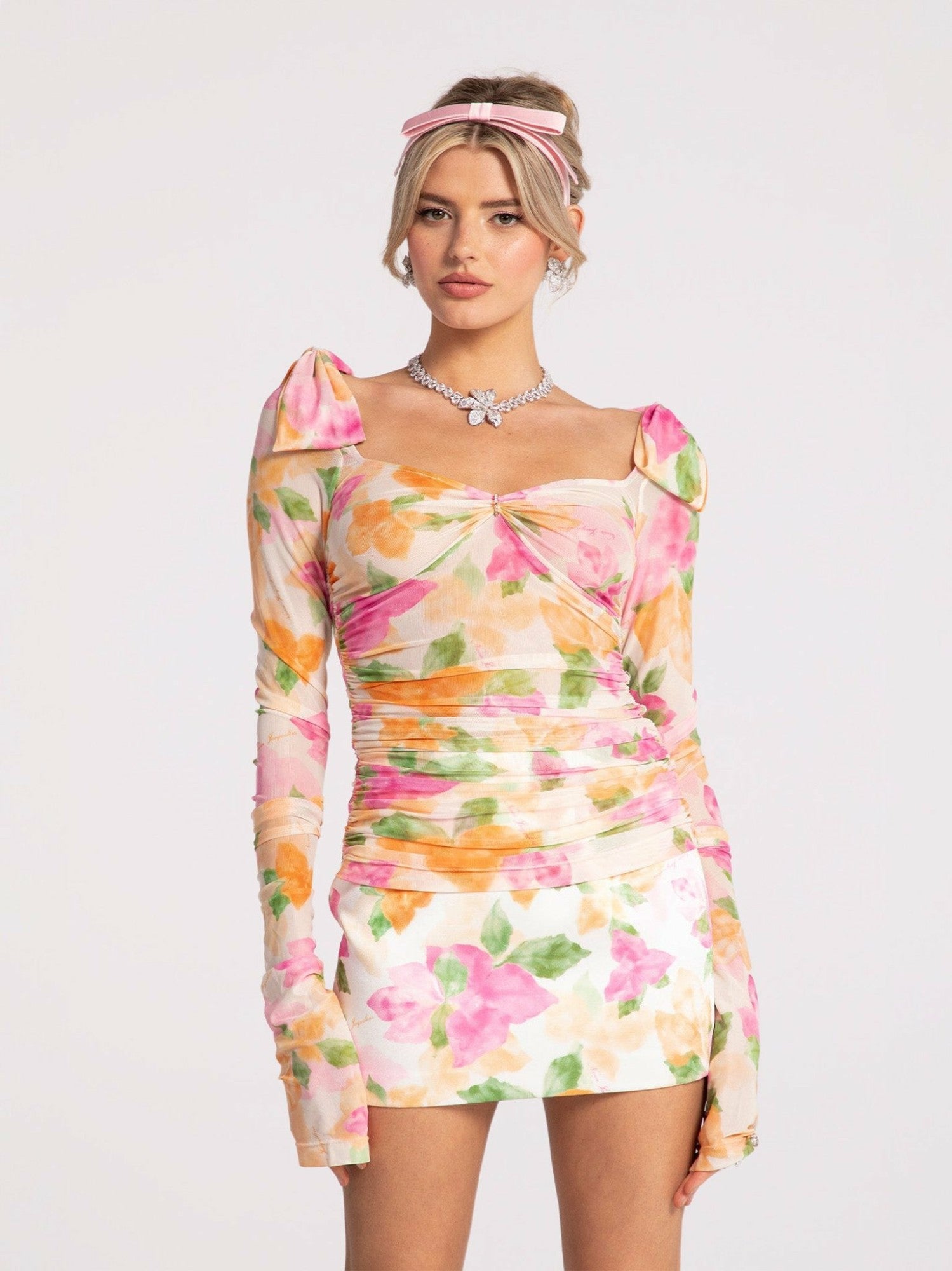 Emilia Satin Skirt: Floral Mini Skirt for Birthday Celebration | Nana Jacqueline