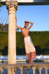 Mia Skirt: Pink Midi Skirt for Garden Party | Nana Jacqueline