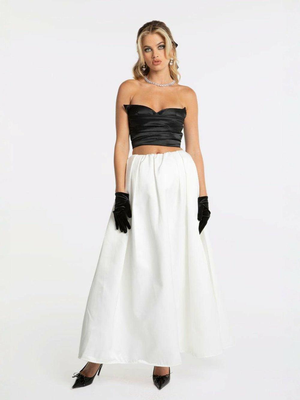 Sadie Skirt: White Midi Skirt for Bridal Shower | Nana Jacqueline