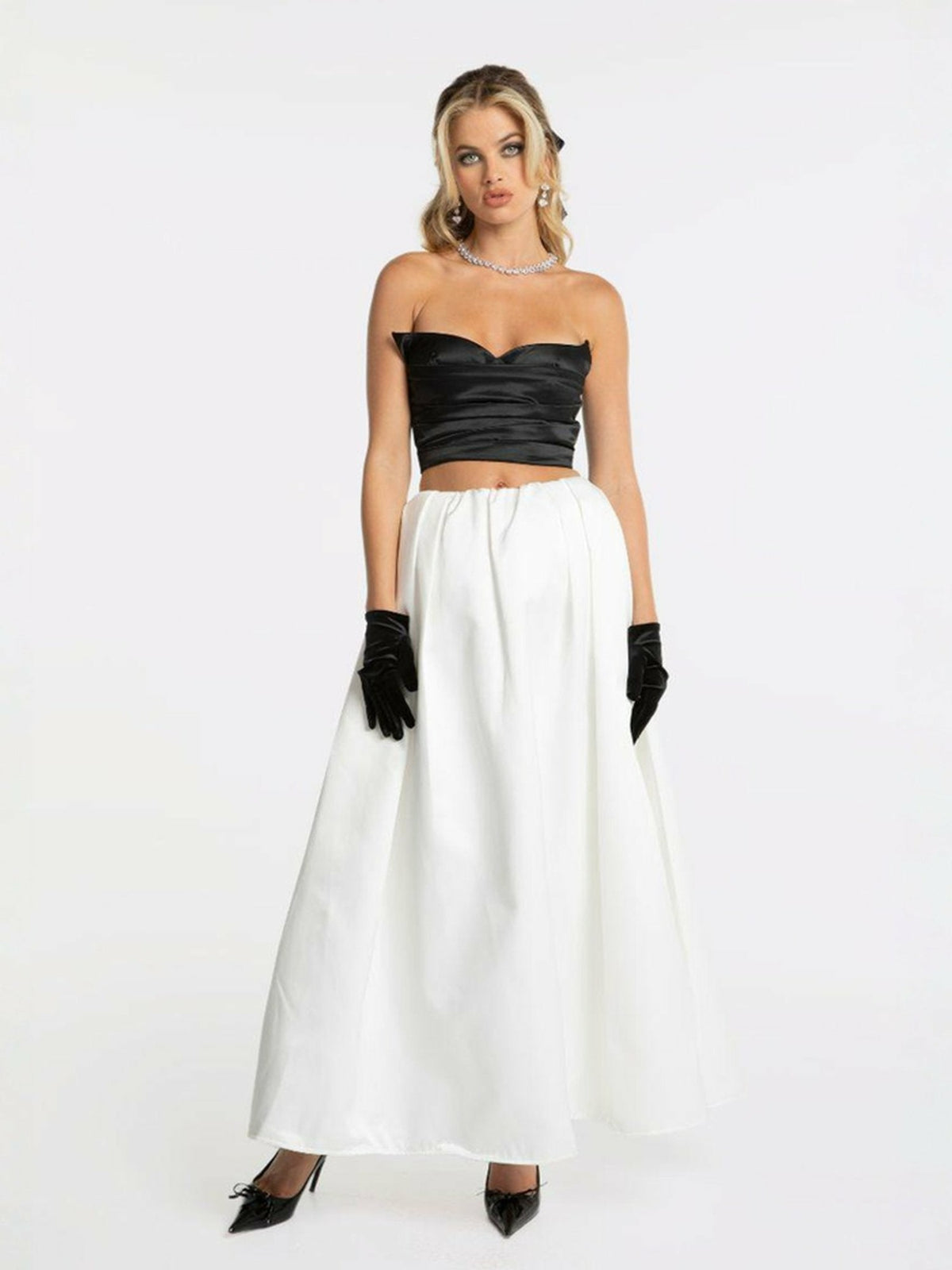 Sadie Skirt: White Midi Skirt for Bridal Shower | Nana Jacqueline