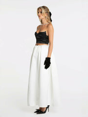 Sadie Skirt: White Midi Skirt for Bridal Shower | Nana Jacqueline