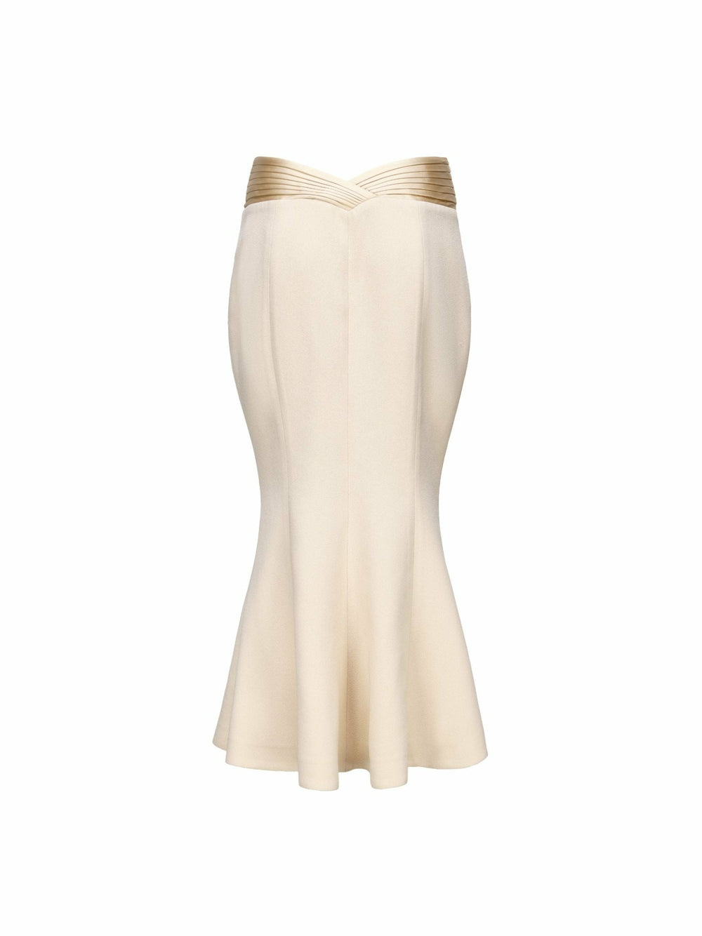 Belle Satin Skirt: Beige Midi Skirt for Rehearsal Dinner | Nana Jacqueline