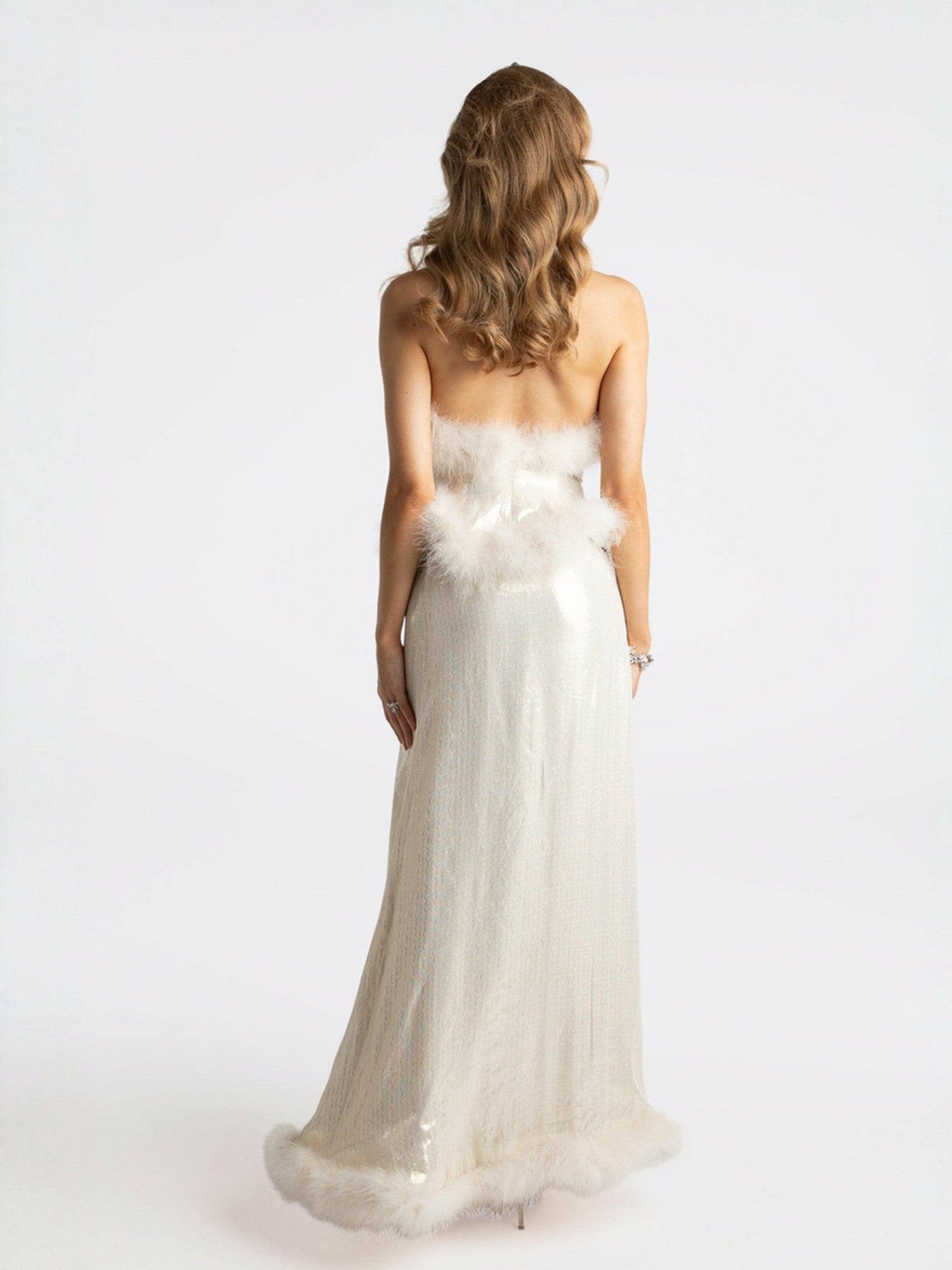 Christina Velvet Skirt: White Skirt for Engagement Party | Nana Jacqueline