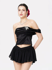 Rosaline Skirt: Black Mini Skirt for Date Night | Nana Jacqueline