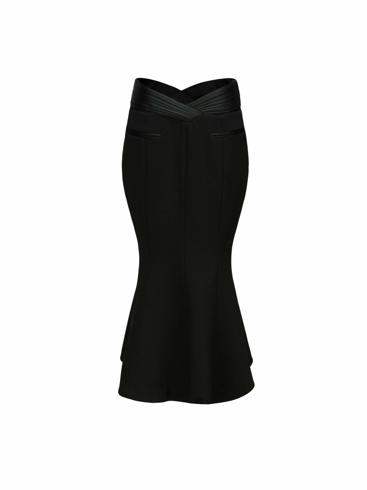 Belle Satin Skirt: Black Midi Skirt for Cocktail Party | Nana Jacqueline