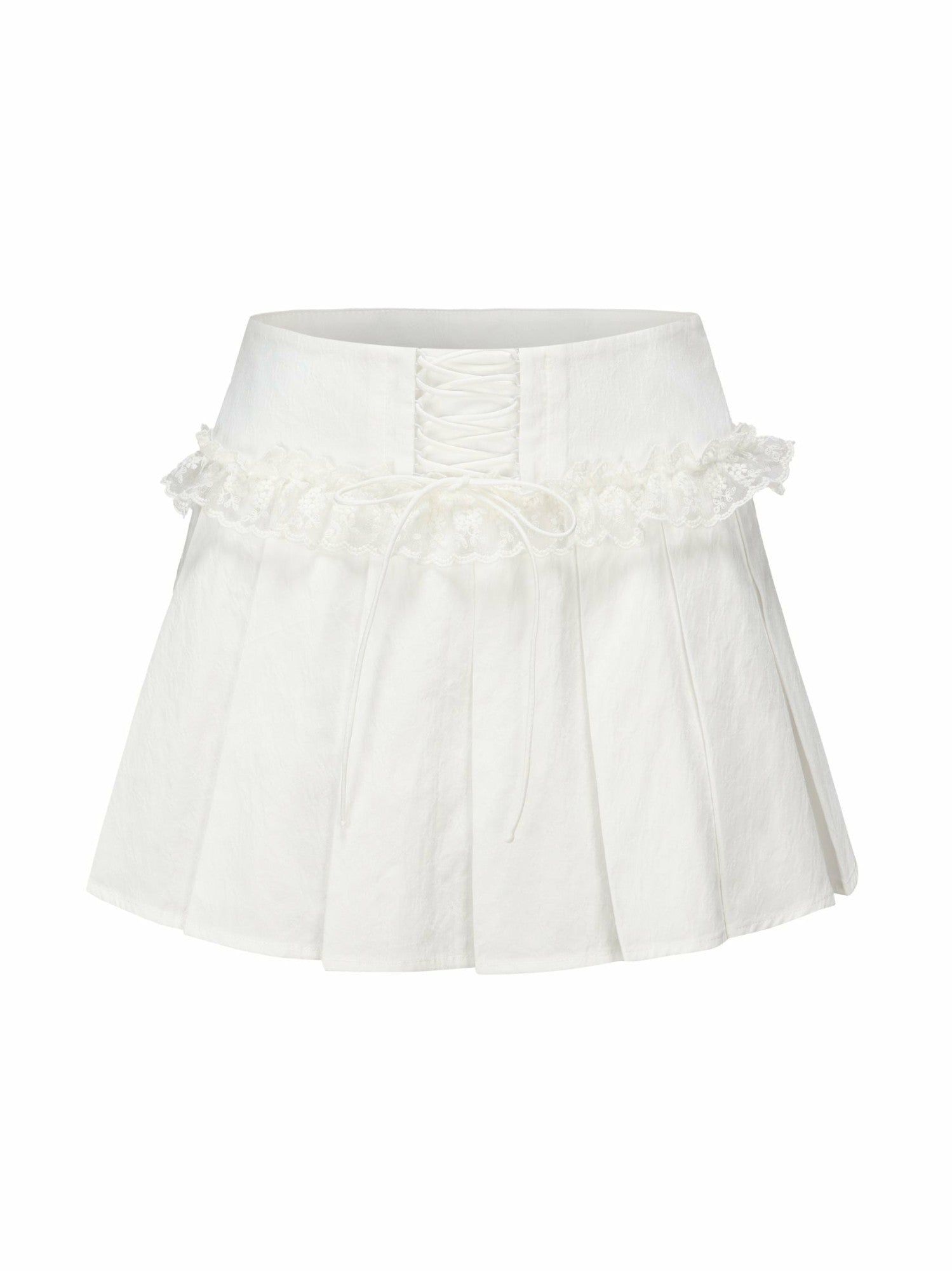 Maddie Lace Skirt: White Mini Skirt for Bridal Shower | Nana Jacqueline