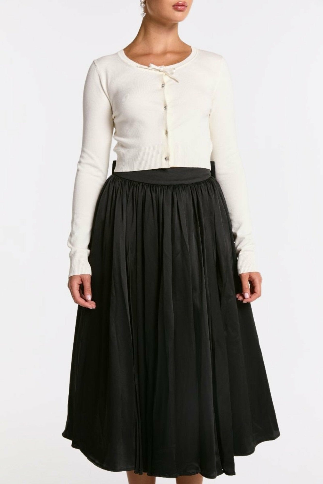 Piper Skirt: Black Midi Skirt for Cocktail Party | Nana Jacqueline