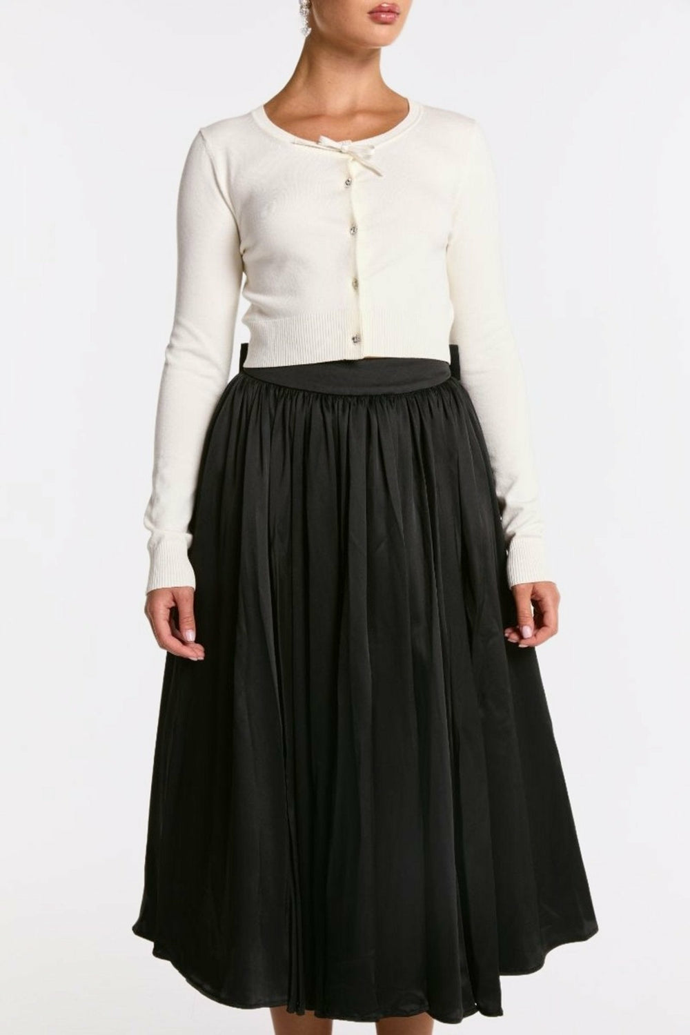 Piper Skirt: Black Midi Skirt for Cocktail Party | Nana Jacqueline