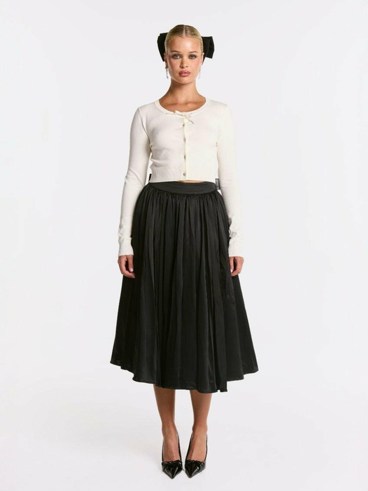 Piper Skirt: Black Midi Skirt for Cocktail Party | Nana Jacqueline