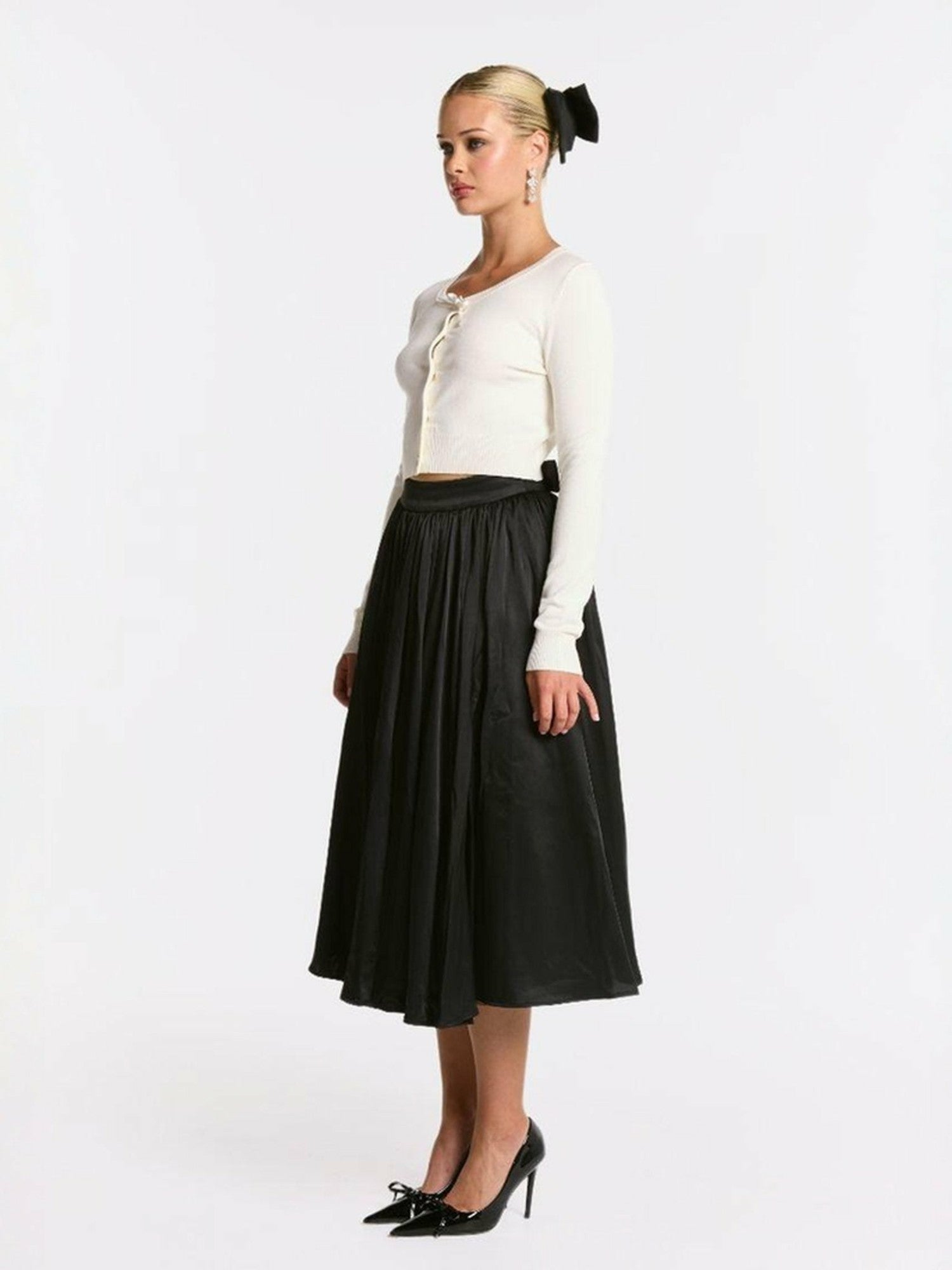 Piper Skirt: Black Midi Skirt for Cocktail Party | Nana Jacqueline