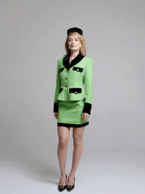 Michelle Tweed Skirt: Green Skirt for Brunch | Nana Jacqueline