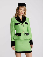 Michelle Tweed Skirt: Green Skirt for Brunch | Nana Jacqueline