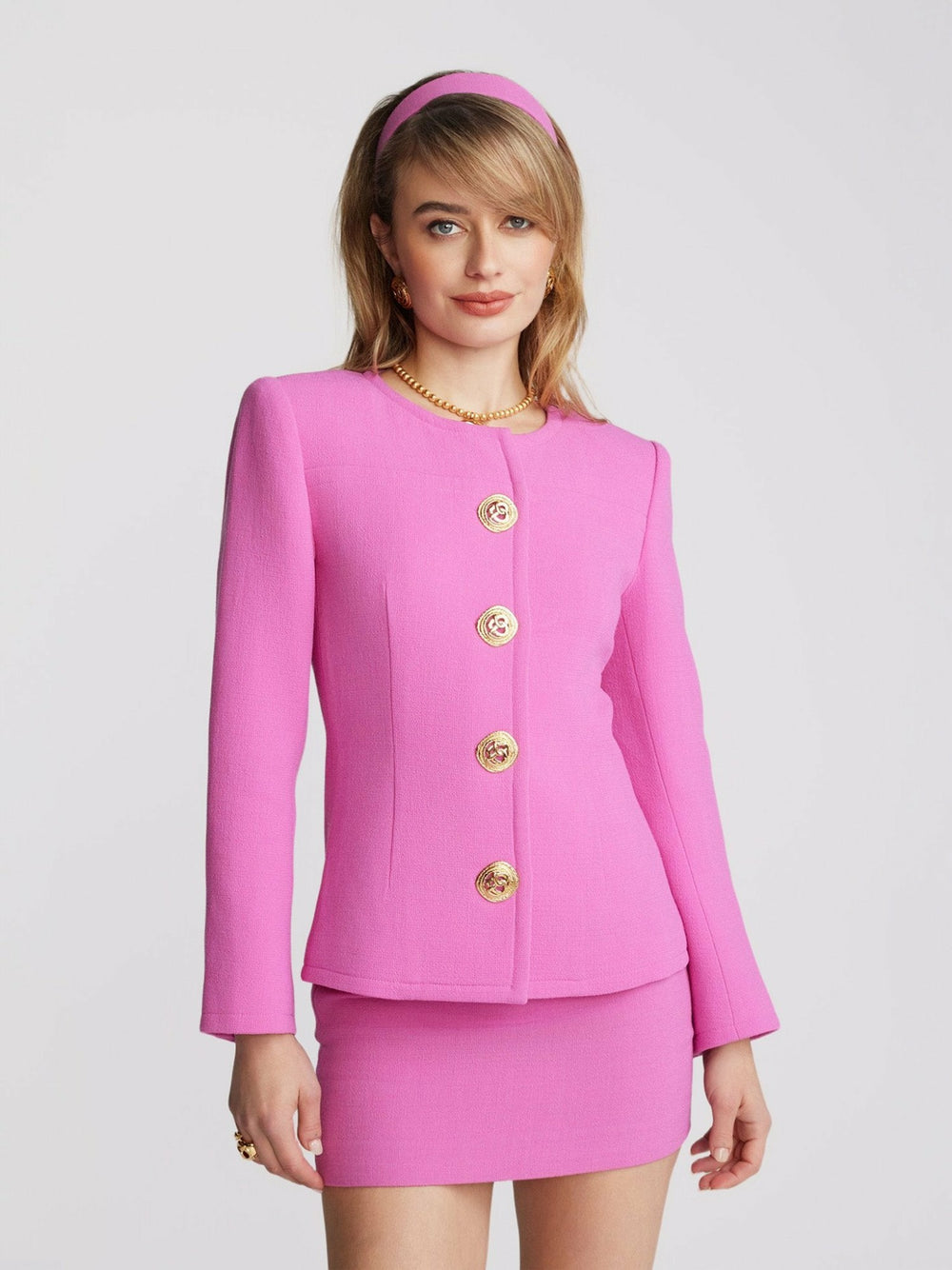 Lisette Pink Wool Mini Skirt | Nana Jacqueline